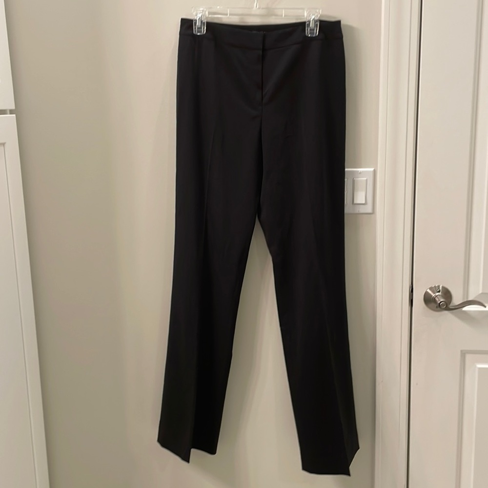 Lafayette 148 Menswear Pant Trouser Italian Stretch Wool Black Women's 8
